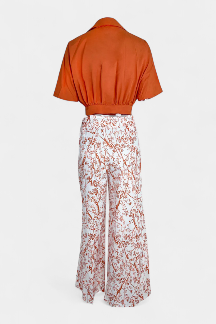 Olivia Conjunto Boho de Cuello en V y Pierna Ancha