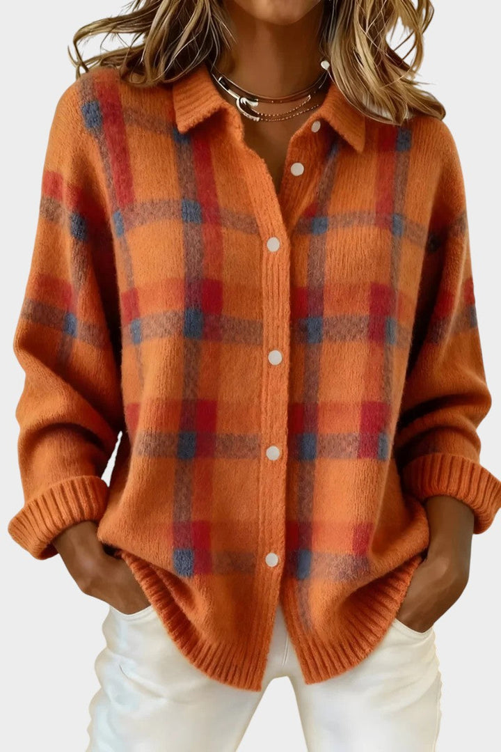 Mara | Cárdigan de punto a cuadros con tacto suave