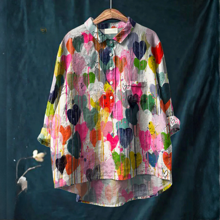 Carlotta – Camisa de lino con estampado