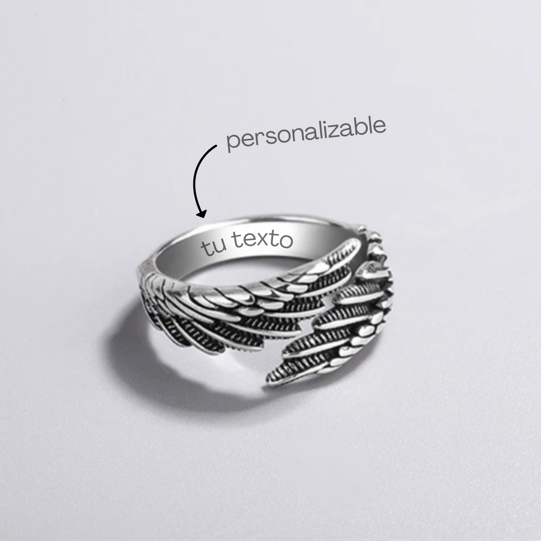 Anillo Alas de Ángel - Personalizable con Nombre