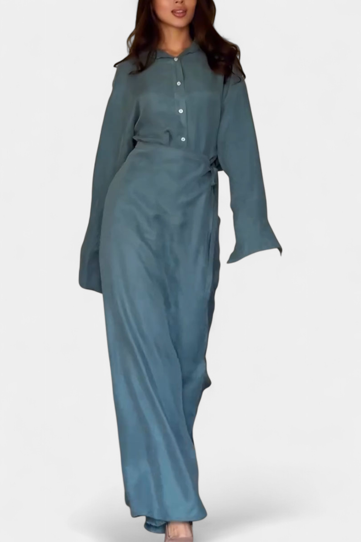 Marisol Conjunto Casual de Camisa Suelta y Pantalón Falda