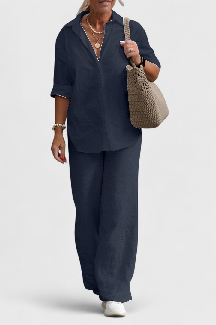 Skye Conjunto de Dos Piezas en Lino y Algodón con Silueta Relajada