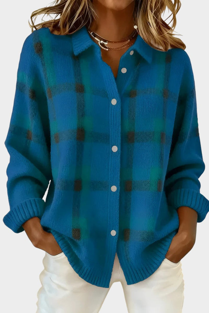 Mara | Cárdigan de punto a cuadros con tacto suave