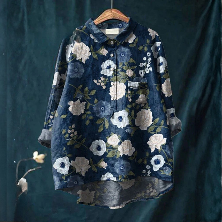 Tiziana – Camisa de lino con estampado