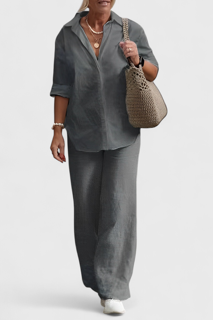 Skye Conjunto de Dos Piezas en Lino y Algodón con Silueta Relajada