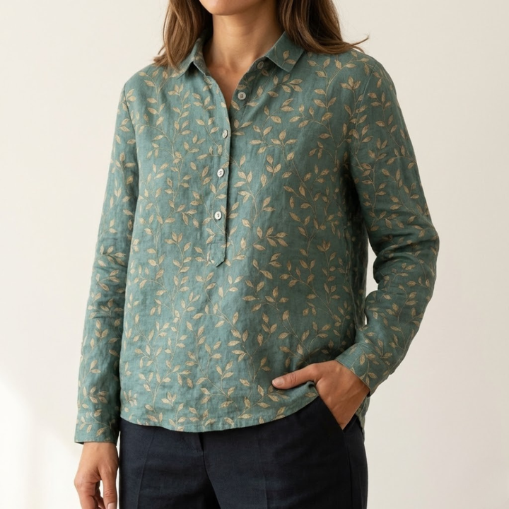 Tiziana – Camisa de lino con estampado