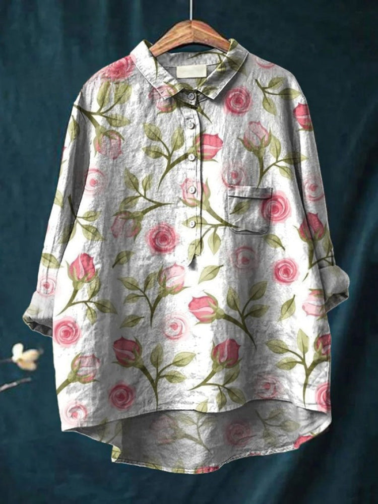 Tiziana – Camisa de lino con estampado