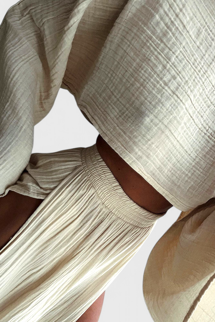 Martha Conjunto de Dos Piezas con Falda de Abertura Alta