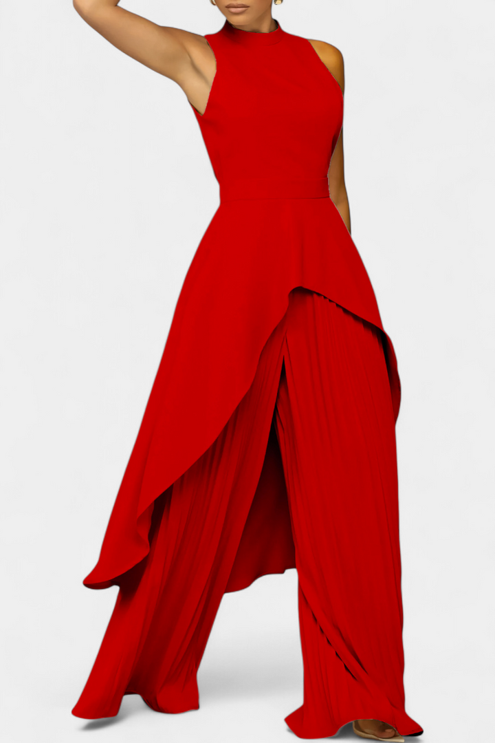 Chrysoula Conjunto Asimétrico con Pantalón Plisado