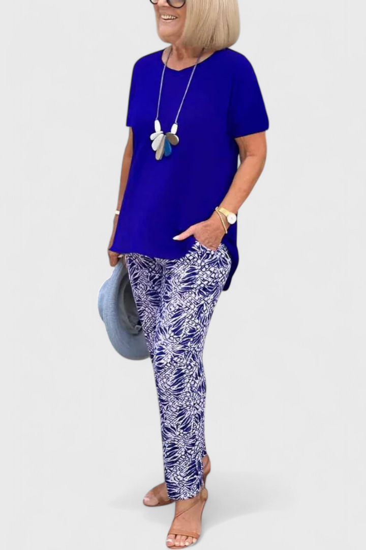 Candelaria Conjunto Elegante de Dos Piezas con Corte Estructurado